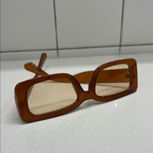 Brown Rectangular Sunglasses
